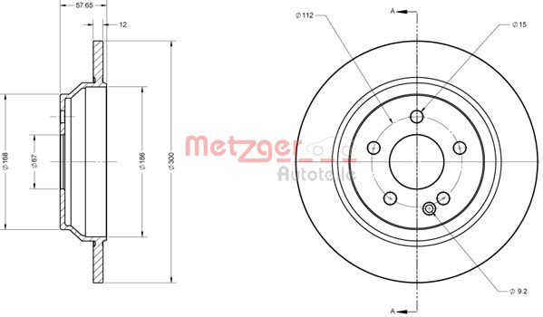 METZGER Hátsó féktárcsa 6110829_METZ